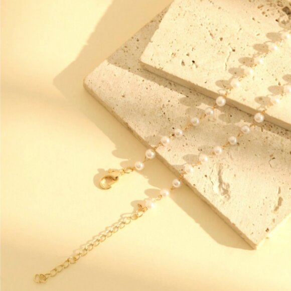 Bimini Beachwear Gold Starfish & Pearl Beaded Necklace – Coastal Beach Jewelry - Picture 3 of 3